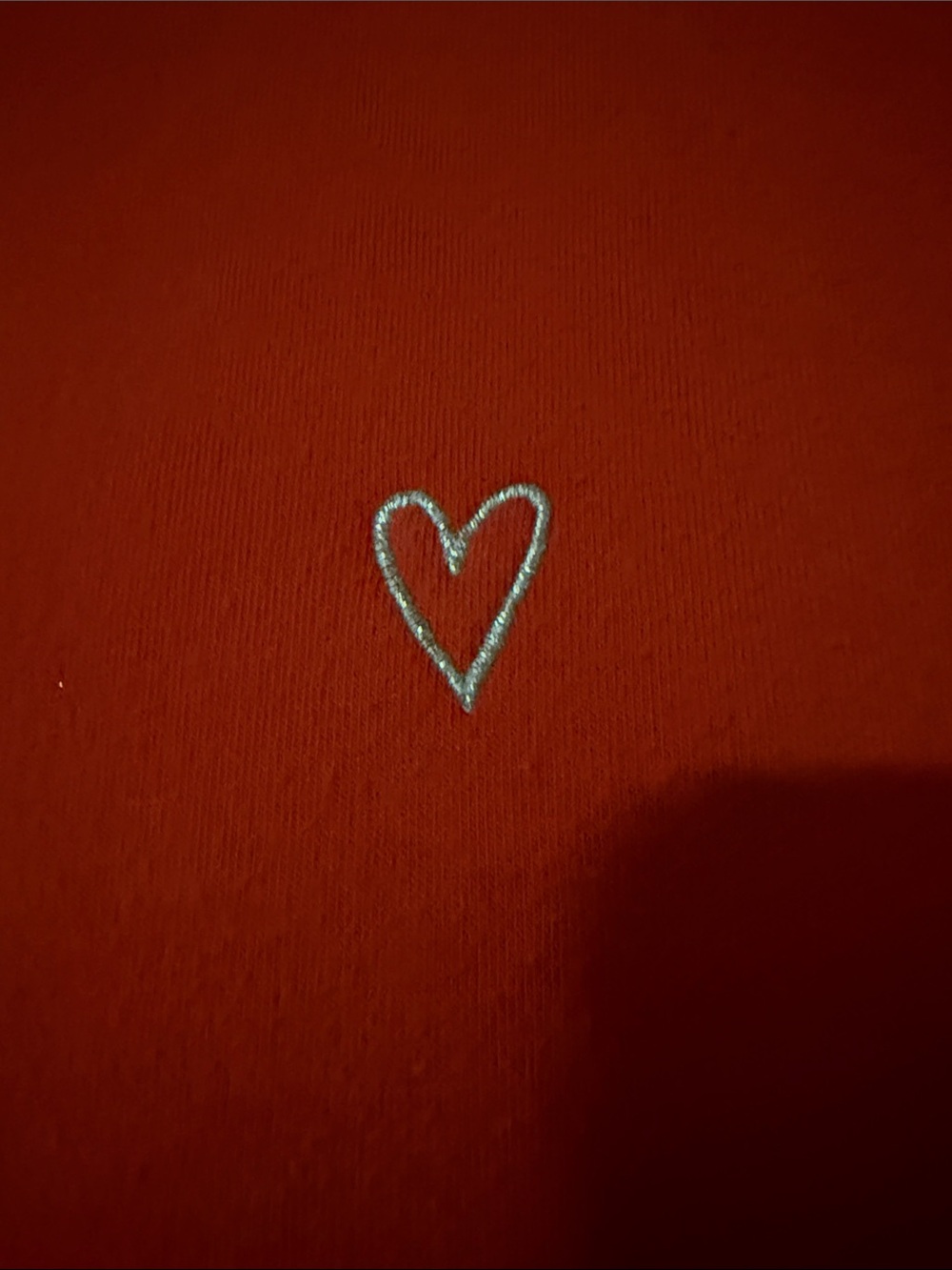 Nordstrom Topshop Deep Coral Crewneck Hoodie with Small Heart Embroidery size 6 - Picture 4 of 4
